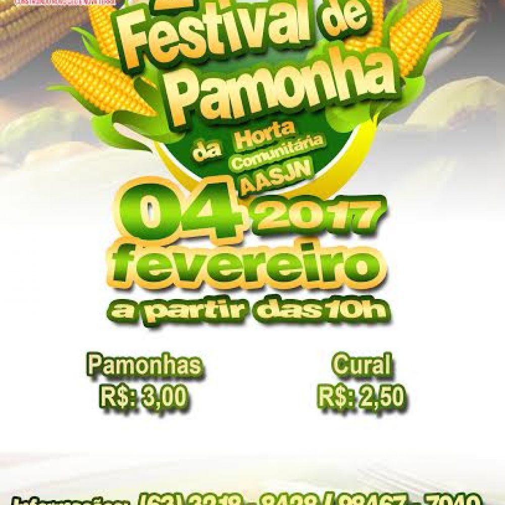 FESTIVAL DE PAMONHA ACONTECE SÁBADO, 4 DE FEVEREIRO