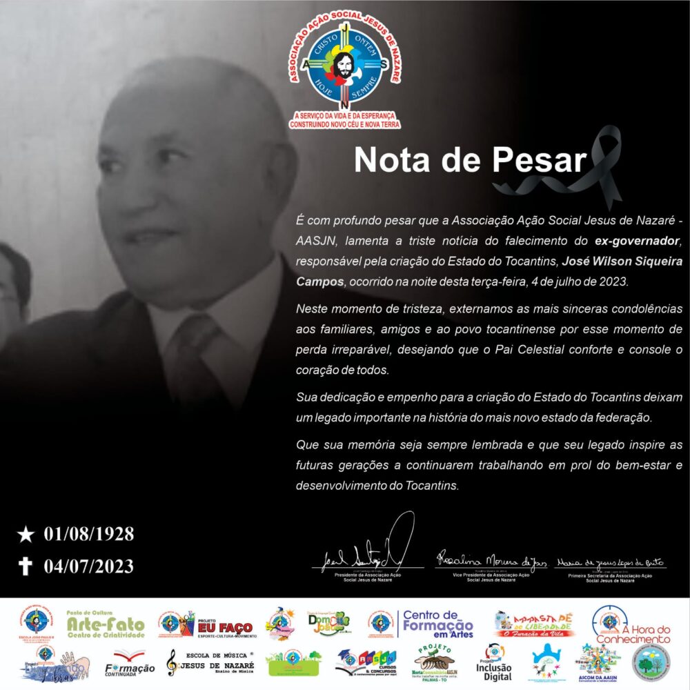 Nota de Pesar – José Wilson Siqueira Campos