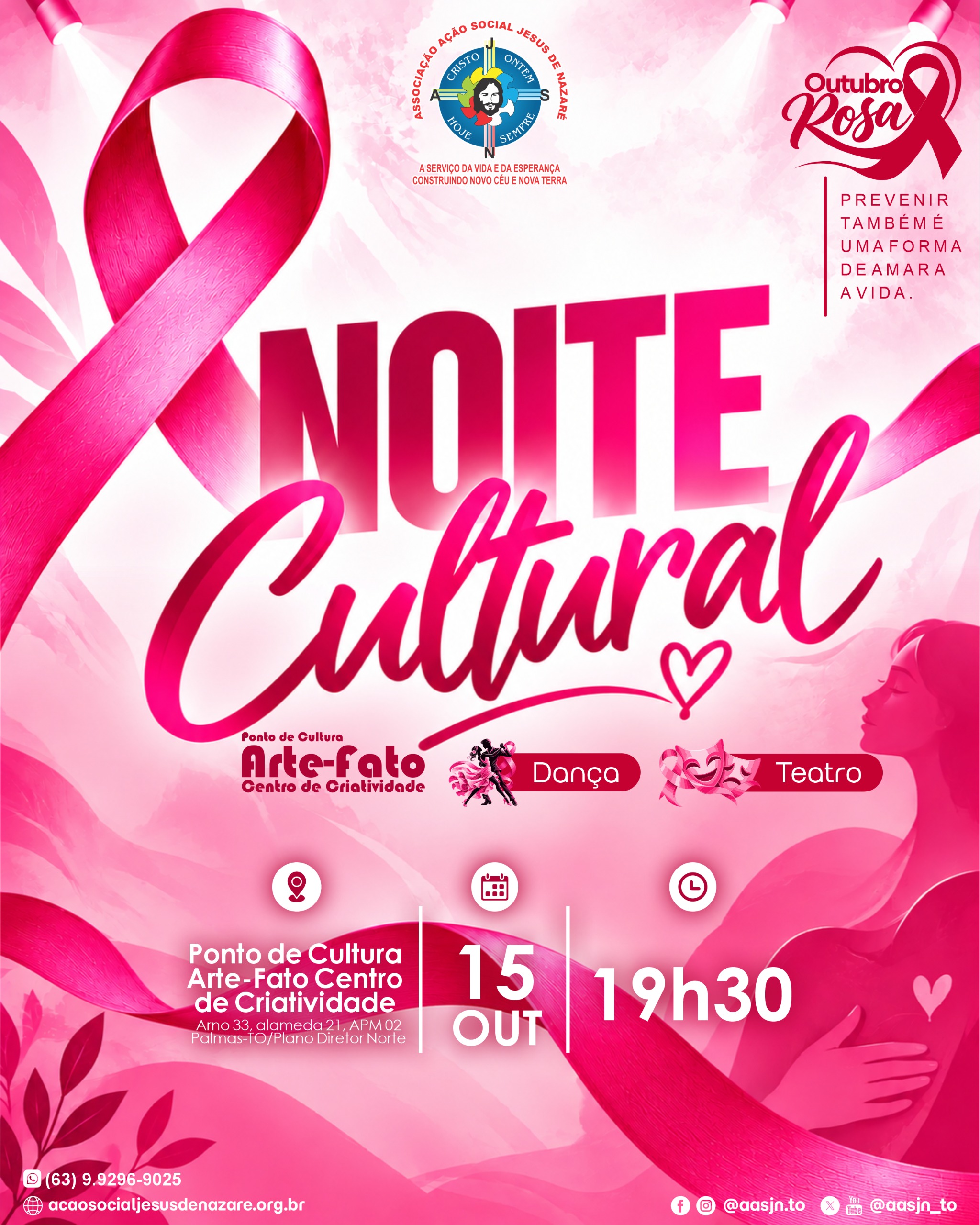 No momento, você está visualizando AASJN promove Noite Cultural Outubro Rosa com apresentações de dança e teatro